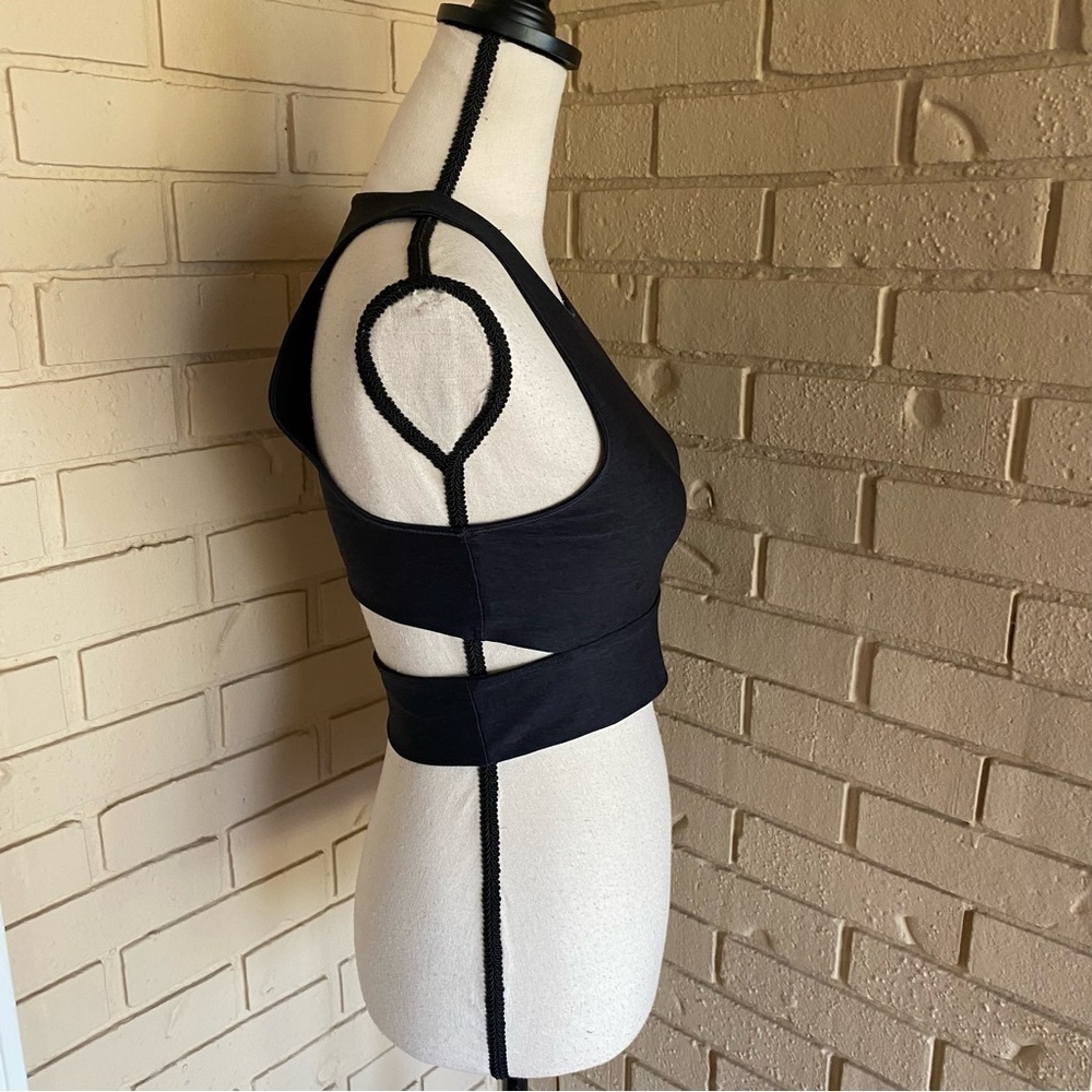 Outdoor Voices Slashback Black Crop Top Athletic Sport Bra Size Small S Charcoal - Picture 4 of 7